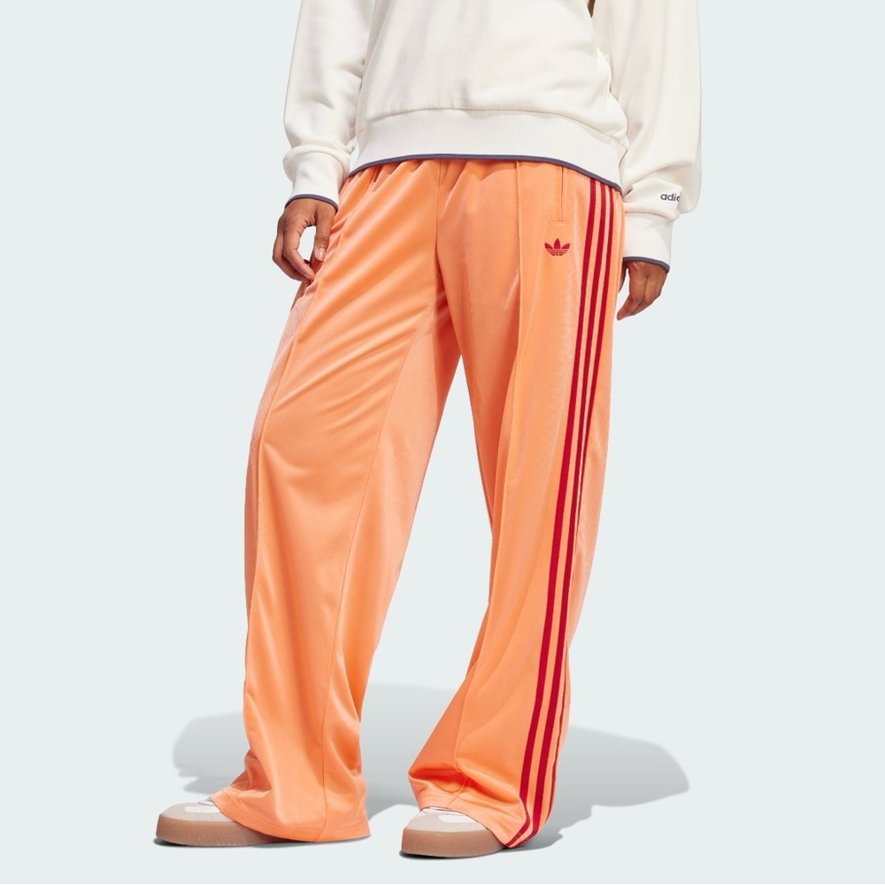 adidas Originals Peach Track Pants with Red Stripes